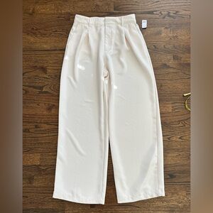 GAP Cream Crepe Easy Trousers Relaxed Fit, Size 10 NWT